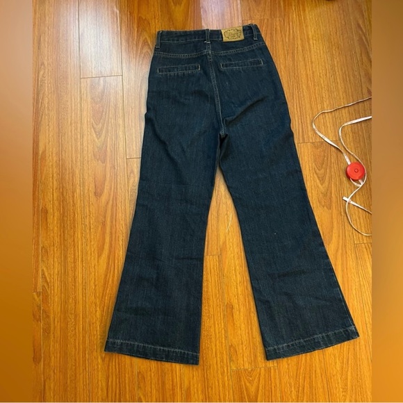 Flared cropped sailor jeans.Deep blue. Side S.Retro looking. - Picture 3 of 16